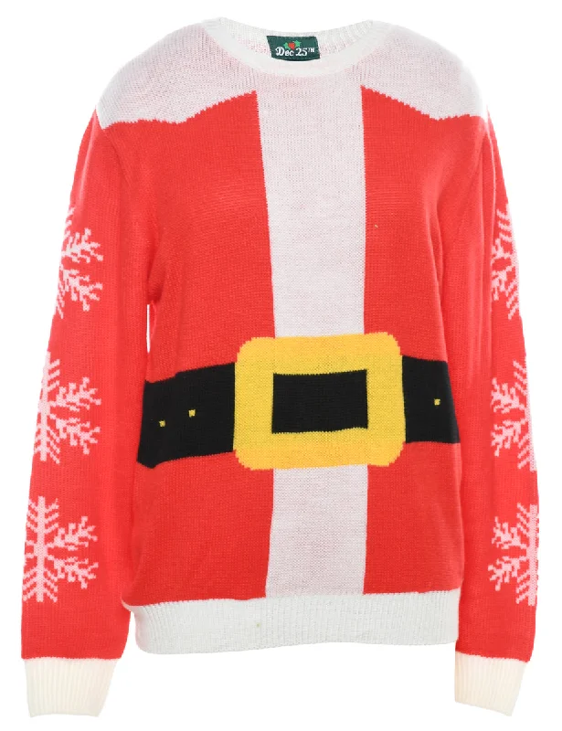 Red Christmas Jumper - M Terry Terry Cloth Terry Knit