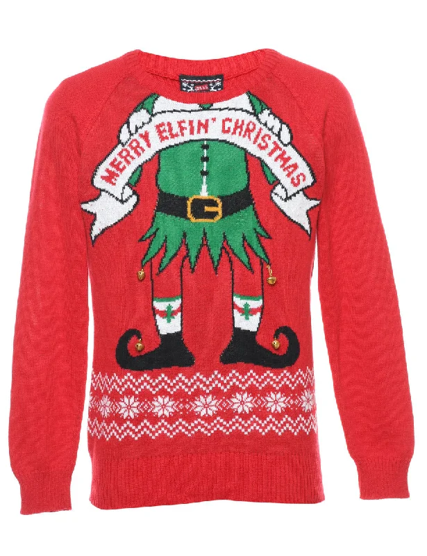 Red Christmas Jumper - M Nylon Fabric Polyester Fabric Spandex Fabric