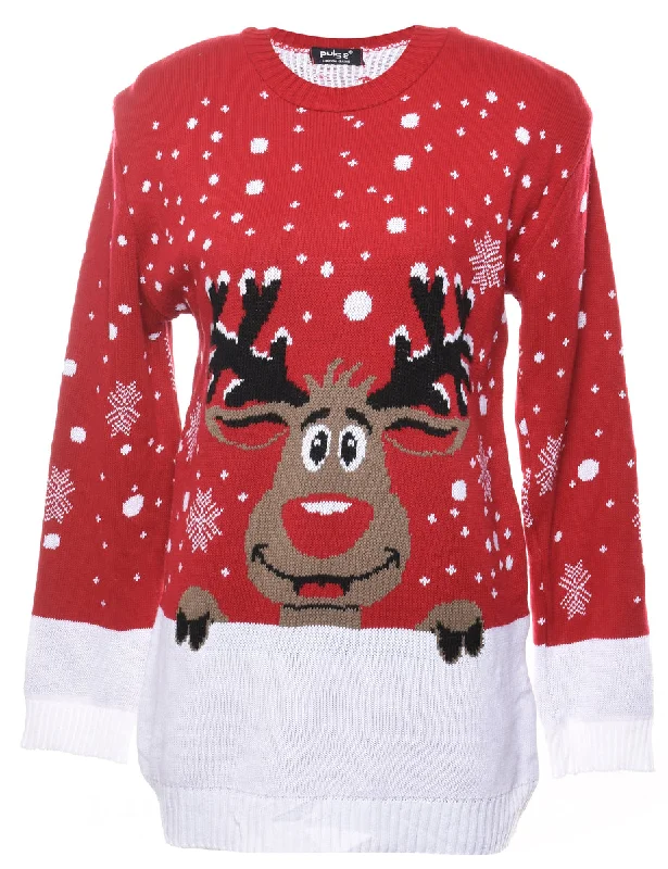 Red Christmas Jumper - S Rayon Fabric Velvet Fabric Corduroy Fabric
