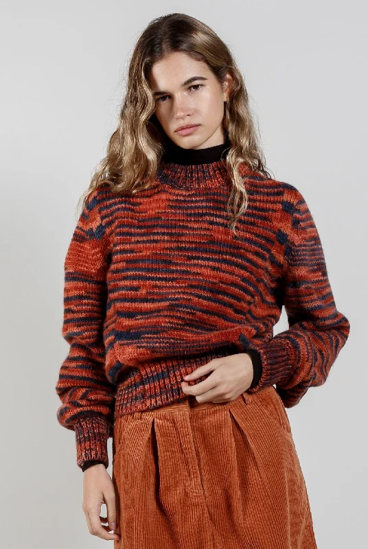 SANG Handknit Wool Jumper - Terracotta Spandex Rayon Corduroy