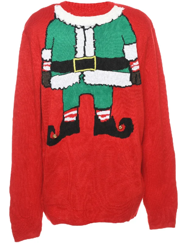 Santa Claus Christmas Jumper - L Mesh Fabric Canvas Fabric Denim Fabric