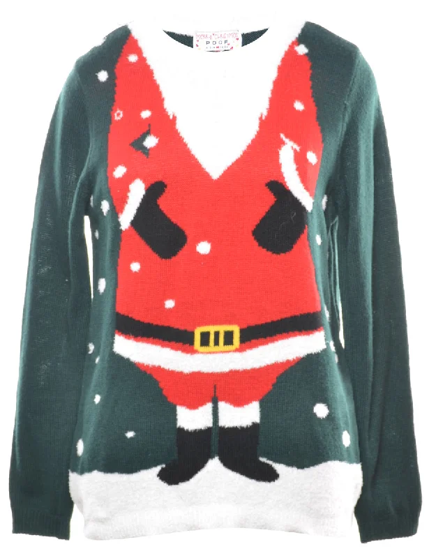 Santa Claus  Christmas Jumper - M Satin Fabric Silk Fabric Chiffon Fabric