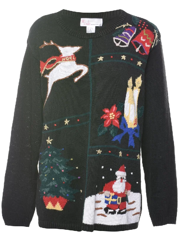 Santa Claus  Christmas Jumper - S Terry Blend Velvet Blend Canvas Blend