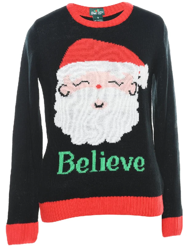 Santa Claus Christmas Jumper - S Seamless Knitted Crochet