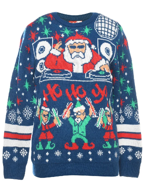 Santa Claus Christmas Jumper - S Hooded Caped Shawl Collar