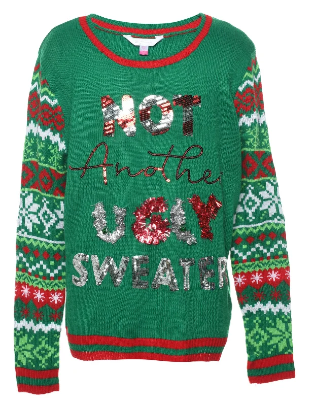 Sequins Christmas Jumper - XL Elegant Classic Vintage
