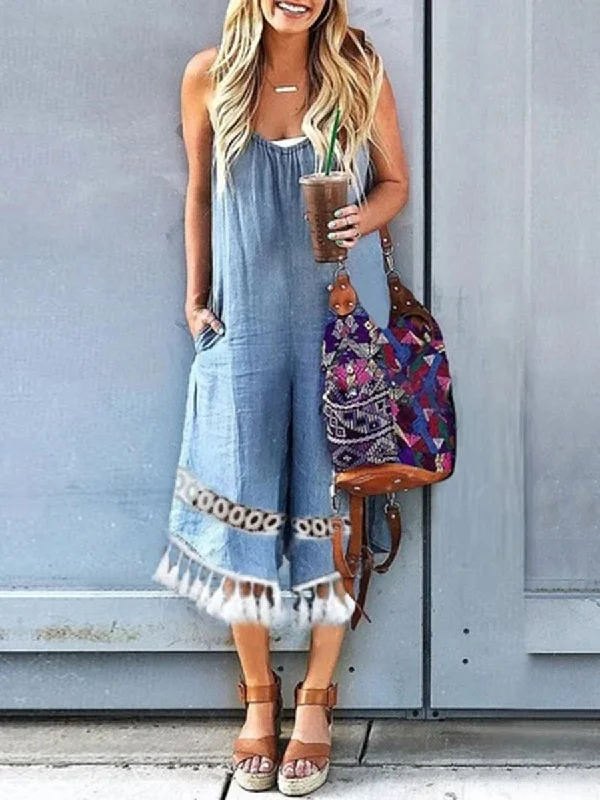 Sleeveless Loose Wide Leg Jumpers Modern Contemporary Chic