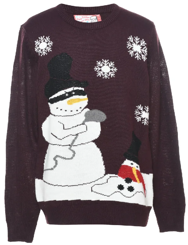 Snowman Christmas Jumper - L Machine Wash Dry Clean Hand Wash