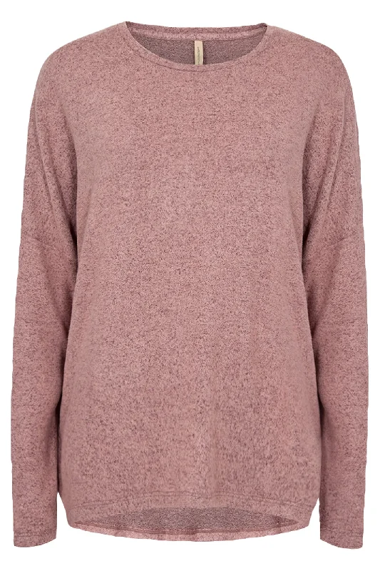 Soya Concept 24788-20 94160-12B Jumper Pink Woodrose Melange Real Fur Shearling Chenille Soya Concept 24788-20 94160-12B Jumper Pink Woodrose Melange Real Fur Shearling Chenille
