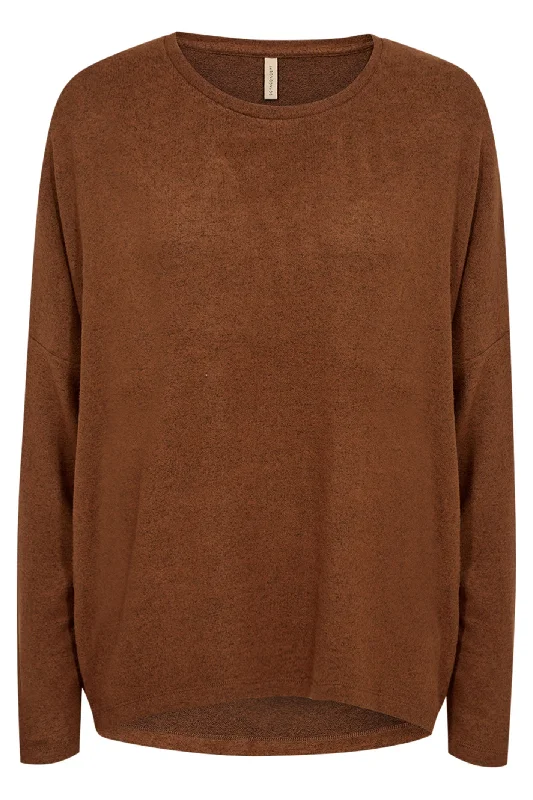 Soya Concept 24788-20 98810-12B Jumper Brown Melange Slim Fit Regular Fit Oversized