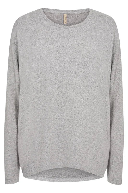 Soya Concept 24788-20 99470-12B Jumper Med Grey Melange Hooded Sweater Collared Sweater Shawl Collar Soya Concept 24788-20 99470-12B Jumper Med Grey Melange Hooded Sweater Collared Sweater Shawl Collar