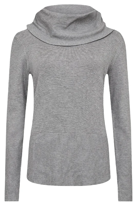 Soya Concept 32994-20 99470-8B SC-Dollie 305 Jumper Grey Melange Ribbed Striped Patterned Soya Concept 32994-20 99470-8B SC-Dollie 305 Jumper Grey Melange Ribbed Striped Patterned