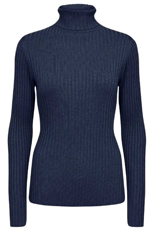 Soya Concept 33043-20 96799-8B SC-Dollie 483 Jumper Blue Iris Melange Zippered Buttoned Snapped