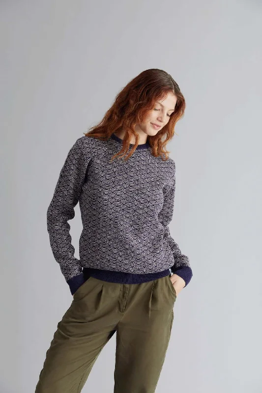 TARA - Organic Cotton Jumper Navy Sweater Knitwear Pullover