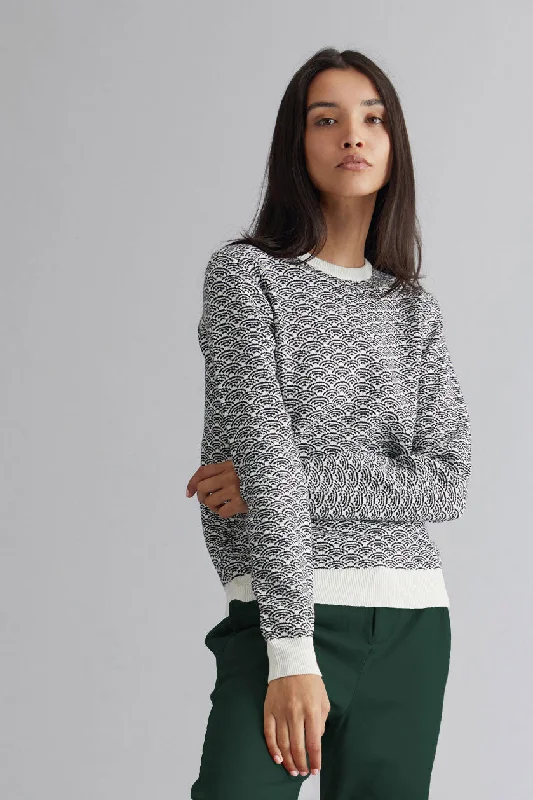 TARA - Organic Cotton Jumper White Embroidered Appliqued Beaded