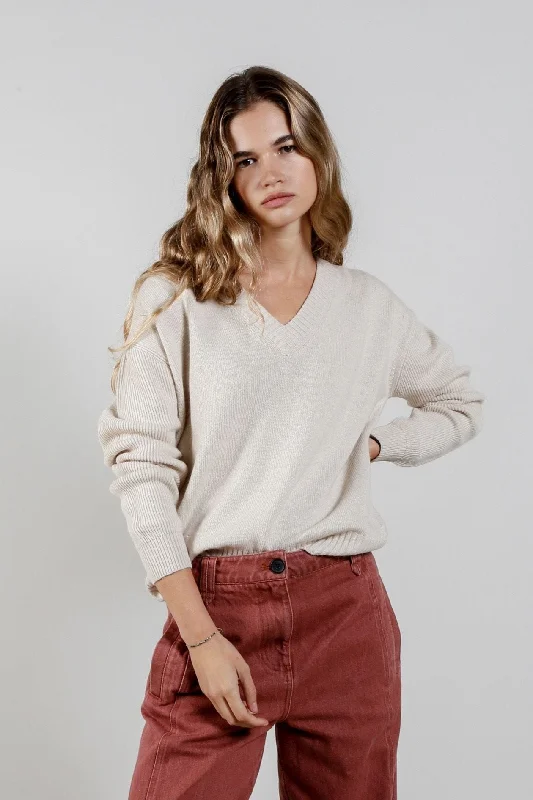 WONDER Wool Blend Jumper - Sand Fitted Loose Oversized