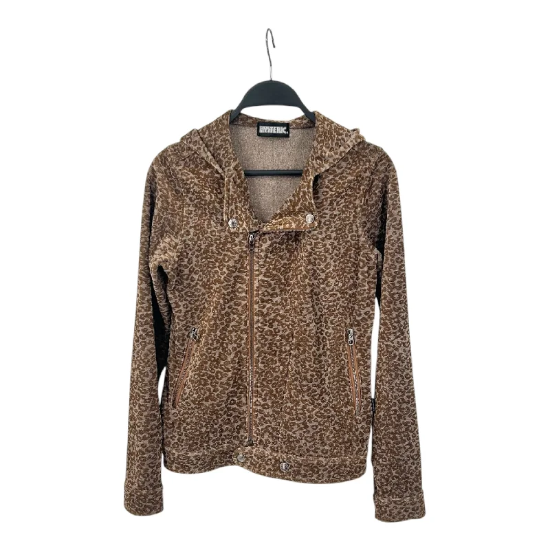 HYSTERIC/Zip Up Hoodie/FREE/Brown/Alpaca/Leopard Hoodie with Double Zipper Versatile Adjustable HYSTERIC/Zip Up Hoodie/FREE/Brown/Alpaca/Leopard Hoodie with Double Zipper Versatile Adjustable