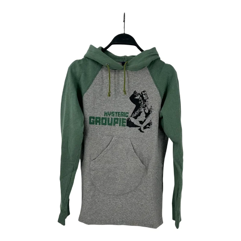 HYSTERIC GLAMOUR/GROUPIE/Hoodie/FREE/Green/Cotton/ Hoodie with Longline Fit Extended Stylish HYSTERIC GLAMOUR/GROUPIE/Hoodie/FREE/Green/Cotton/ Hoodie with Longline Fit Extended Stylish