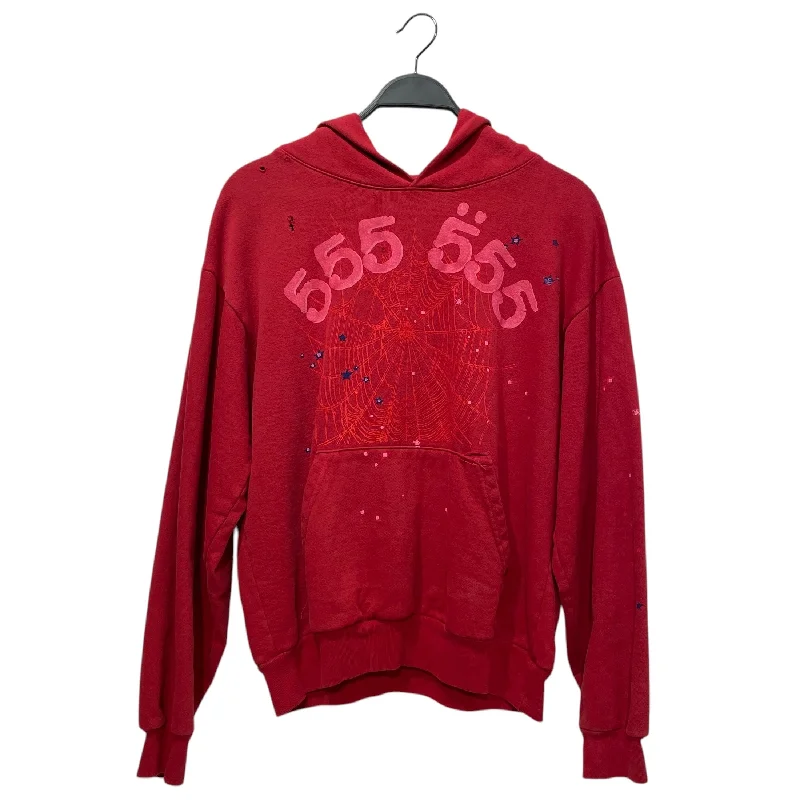 Spider/Hoodie/M/Cotton/RED/ Hooded Sweatshirt Casual Wear Street Style