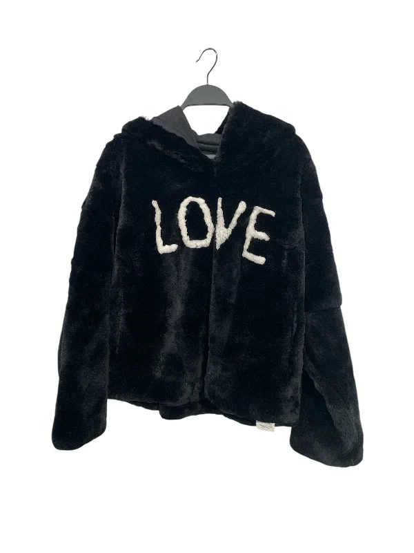 LINDA RICHARDS/Hoodie/S/Fur/BLK/ Hoodie with Crew Neck Simple Timeless