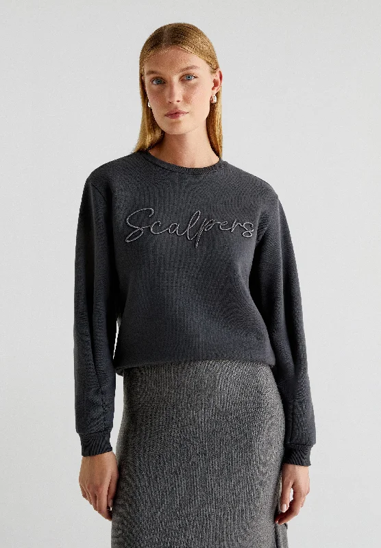 SWEATSHIRT WITH CONTRAST EMBROIDERED LOGO Hoodie with Oversized Fit Loose Comfortable SWEATSHIRT WITH CONTRAST EMBROIDERED LOGO Hoodie with Oversized Fit Loose Comfortable