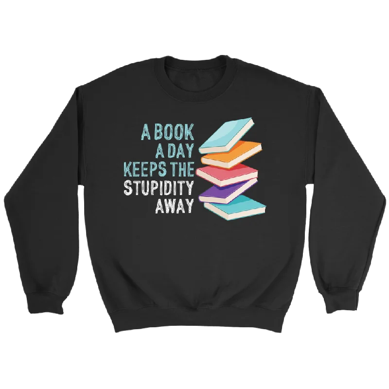 "A Book A Day" Sweatshirt Hoodie with Ribbed Cuffs Snug Fit Comfort