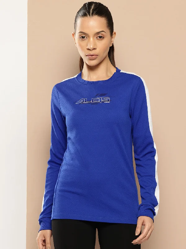 Alcis Women Blue Self Design Sweatshirt Hoodie with High-Low Hem Asymmetrical Trendy Alcis Women Blue Self Design Sweatshirt Hoodie with High-Low Hem Asymmetrical Trendy