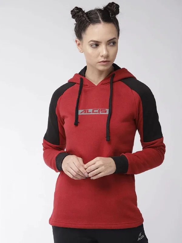 Alcis Women Maroon Solid Hooded Sweatshirt Hooded Sweatshirt Casual Wear Street Style Alcis Women Maroon Solid Hooded Sweatshirt Hooded Sweatshirt Casual Wear Street Style