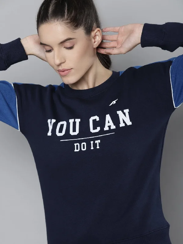 Alcis Women Printed Blue Sweatshirts Hoodie with Print Artistic Unique