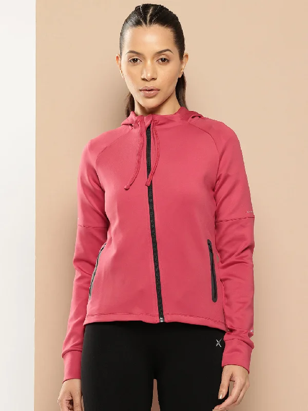 Alcis Women Red Solid Hooded Sweatshirt Hoodie with Belted Waist Structured Tailored Alcis Women Red Solid Hooded Sweatshirt Hoodie with Belted Waist Structured Tailored
