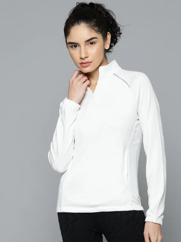 Alcis Women White Solid Sweatshirt Hoodie with Elastic Waist Stretchable Comfortable Alcis Women White Solid Sweatshirt Hoodie with Elastic Waist Stretchable Comfortable