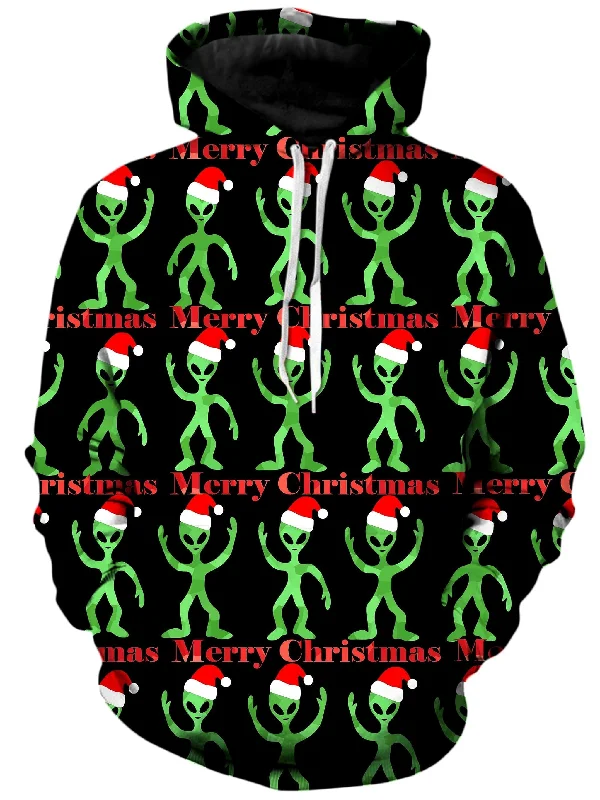 Alien Christmas Unisex Hoodie Hoodie with Hem Elastic Stretchable Comfortable