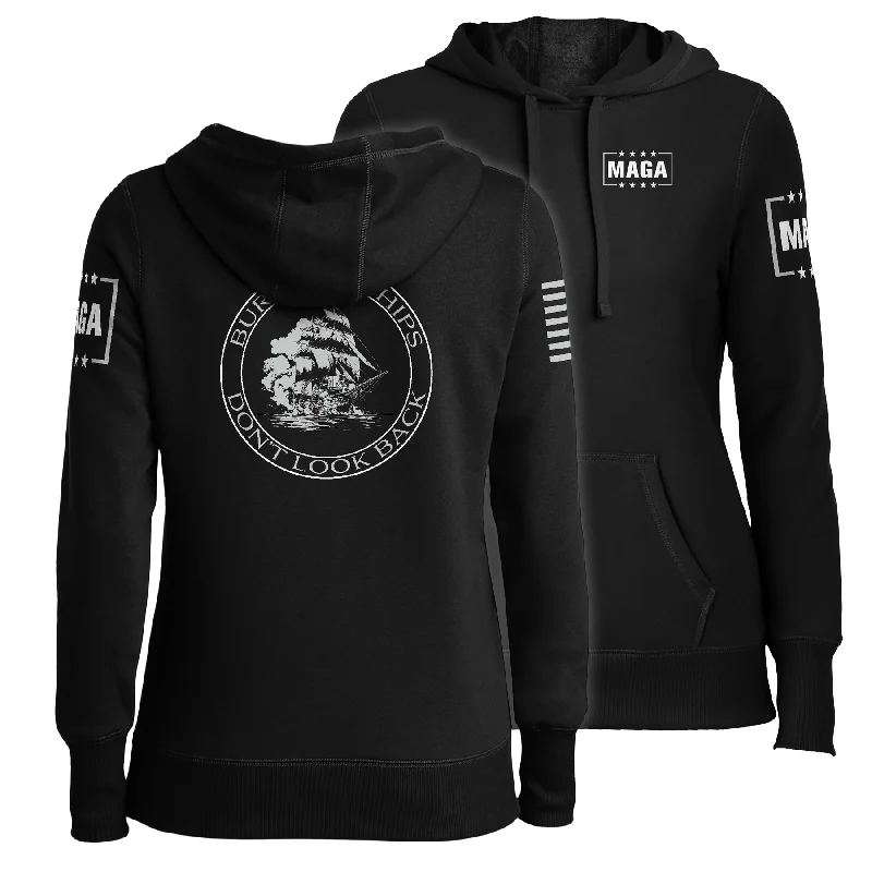 Burn the Ships Ladies Hoodie Hoodie with Slim Fit Tailored Modern