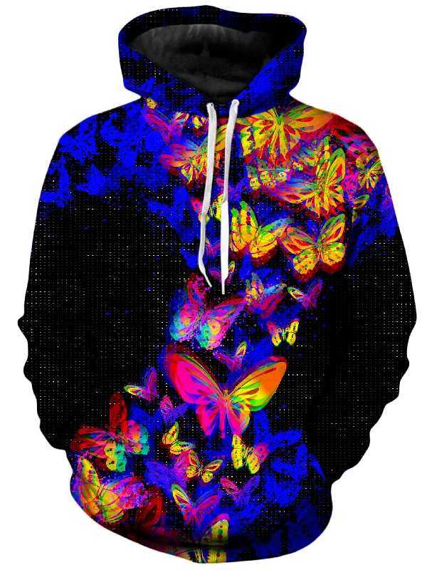 Butterfly Glitch Unisex Hoodie Hoodie with Fur Luxurious Winter
