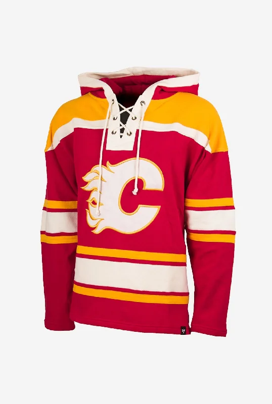 Calgary Flames Lacer Hoodie Hoodie with Hem Patch Decorative Personalized