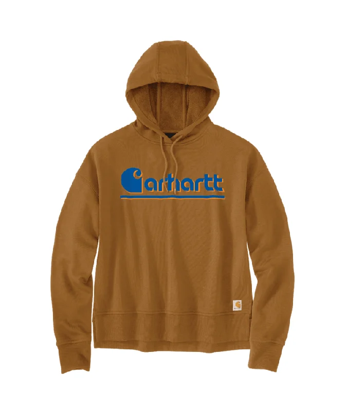 TENCEL Fiber Series Loose Fit Sleeve Graphic Hooded Sweatshirt - Carhartt Brown Hoodie with Monochrome Minimalist Simple TENCEL Fiber Series Loose Fit Sleeve Graphic Hooded Sweatshirt - Carhartt Brown Hoodie with Monochrome Minimalist Simple