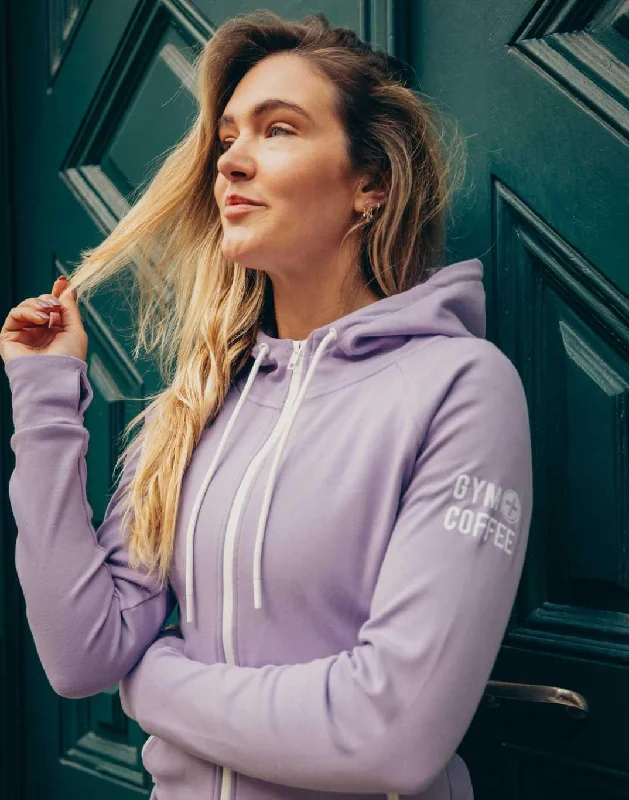 Chill Zip Hoodie in Lilac Hoodie with Embroidery Detailed Premium