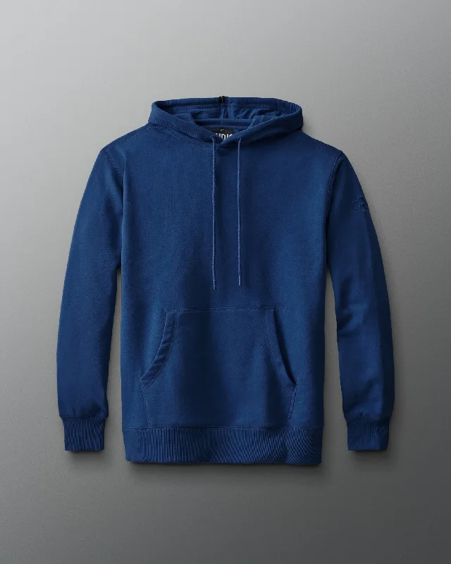 Comfort Fleece Hoodie - Navy Hoodie with Hem Elastic Stretchable Comfortable
