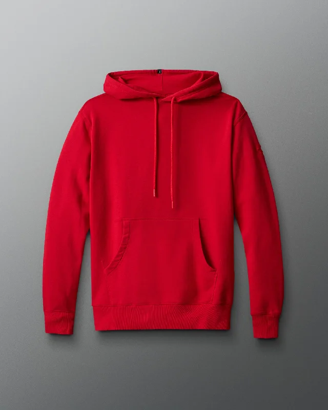 Comfort Fleece Hoodie - Red Hoodie with Pocket Utility Practical