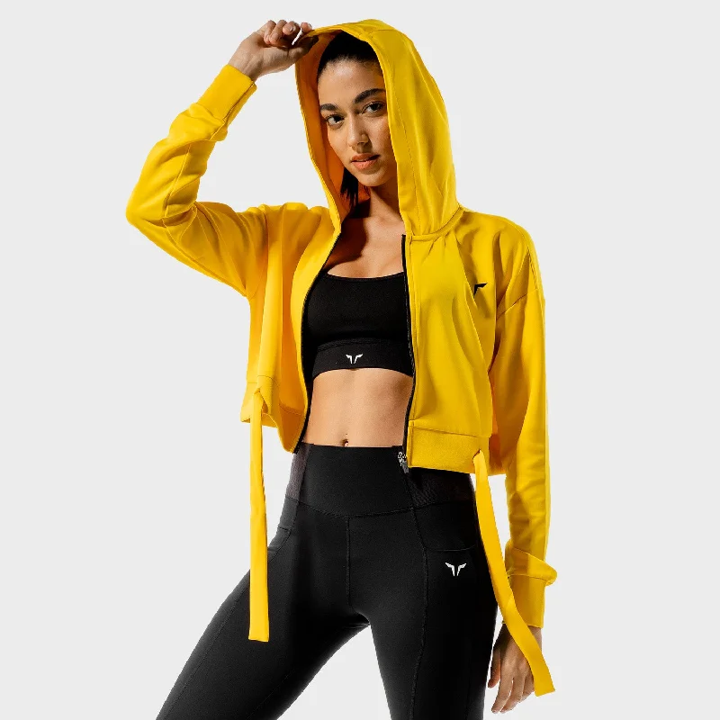 Do-Knot Hoodie - Yellow Hoodie with Drop Shoulder Relaxed Streetwear
