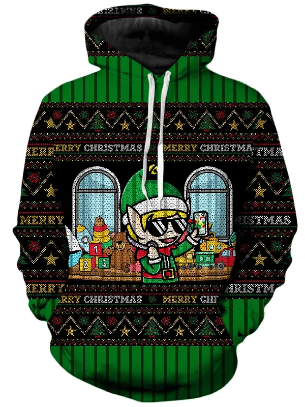 Elfmas Unisex Hoodie Hoodie with Hem Applique Textured Unique