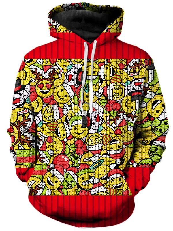 Emoji Christmas Unisex Hoodie Hoodie with High Neck Warm Protective