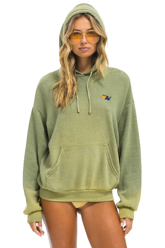 ESSENTIAL RELAXED PULLOVER HOODIE - FADED ARMY Hoodie with Front Slit Layering Stylish ESSENTIAL RELAXED PULLOVER HOODIE - FADED ARMY Hoodie with Front Slit Layering Stylish