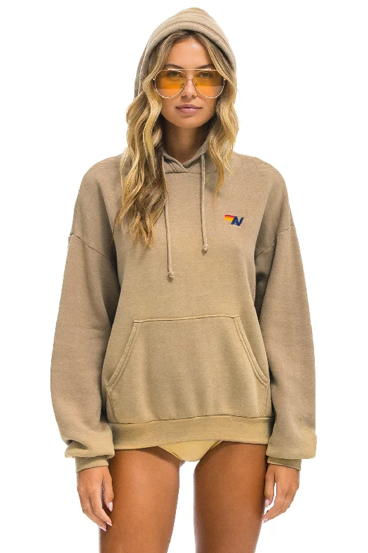 ESSENTIAL RELAXED PULLOVER HOODIE - FADED TAN Hoodie with Ribbed Neckline Snug Warm