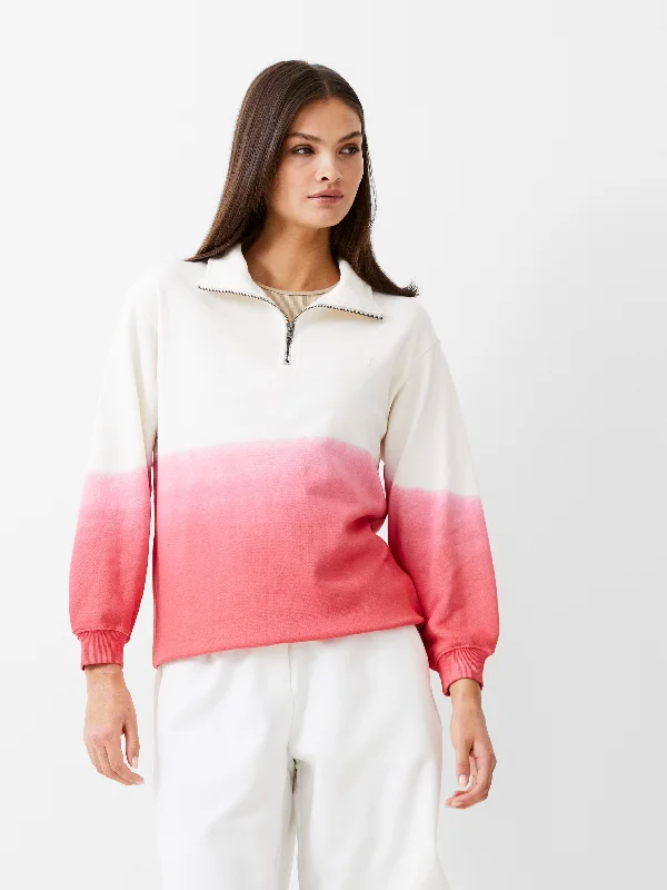 FC Ombre Half Zip Sweatshirt Hoodie Dress Longline Feminine