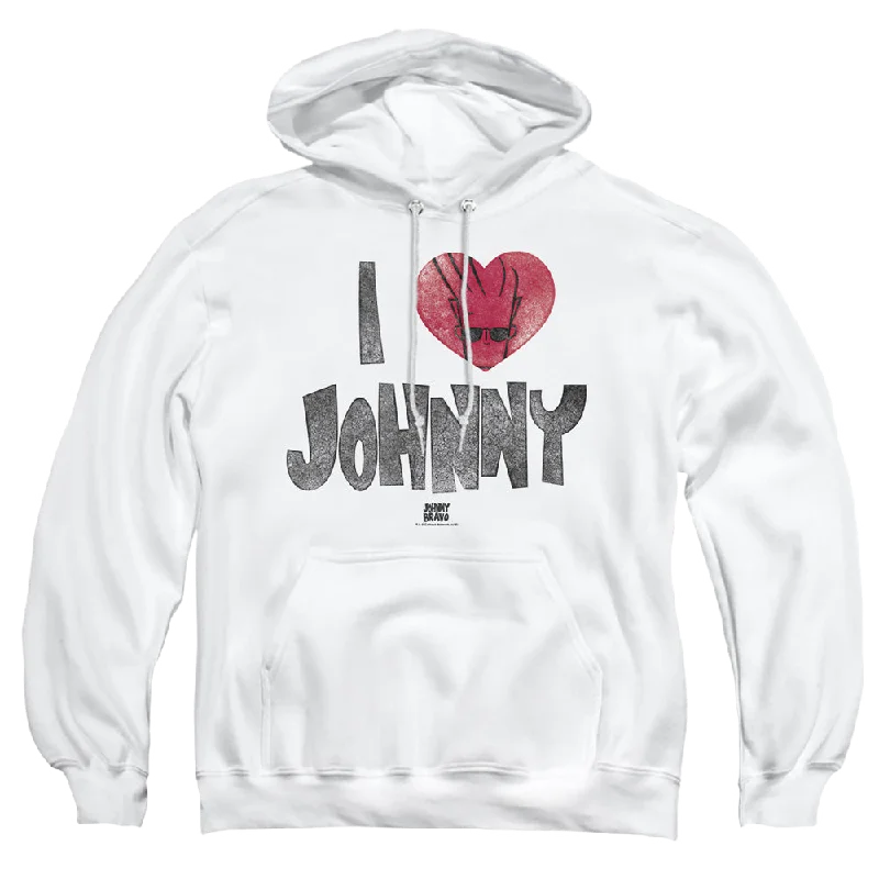 Johnny Bravo I Heart Johnny - Pullover Hoodie Hoodie with Logo Branding Identity