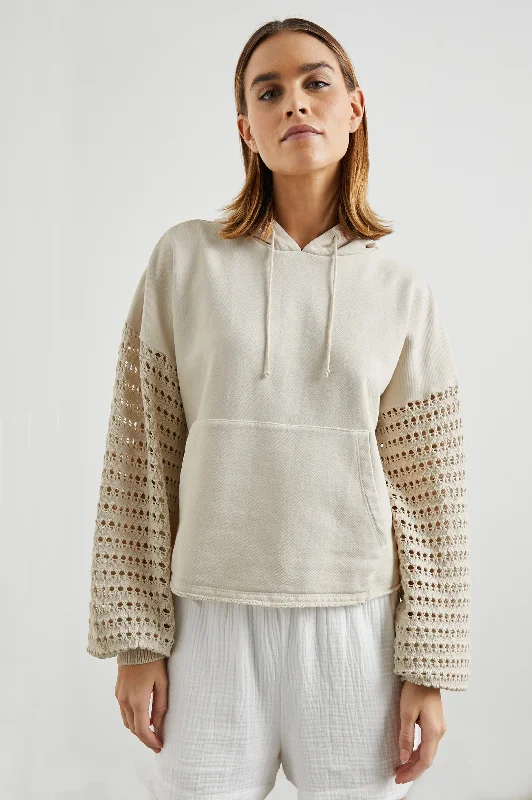 JOYCE SWEATSHIRT - FLAX Hoodie with Slit Hem Functional Movement
