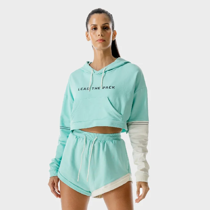 LAB360° Crop Hoodie - Pastel Turquoise Hoodie with Longline Fit Extended Stylish