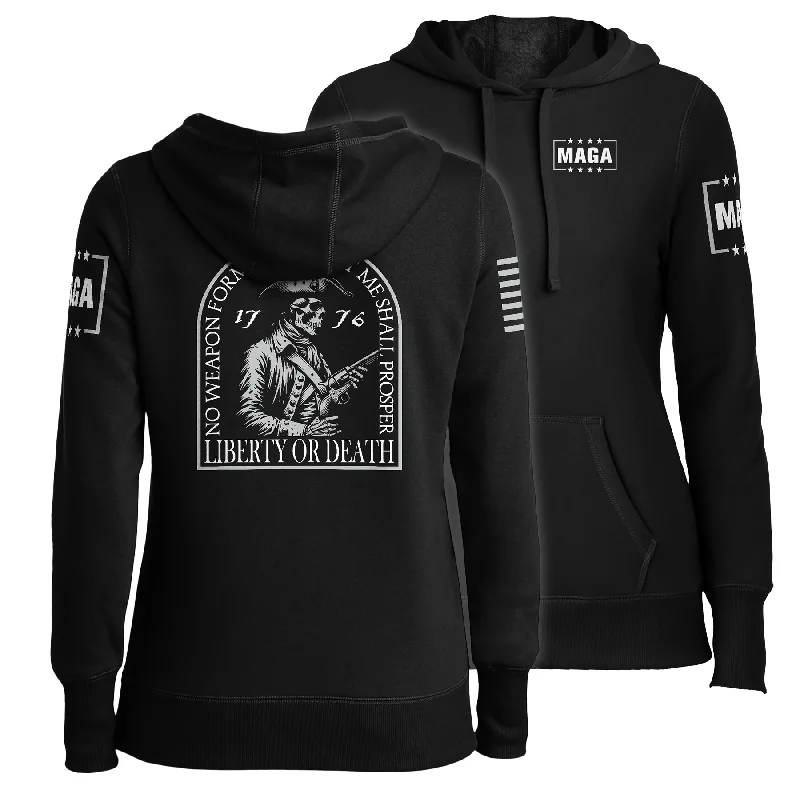 Liberty or Death Skull Patriot Ladies Hoodie Hoodie with Magnetic Closure Innovative Modern Liberty or Death Skull Patriot Ladies Hoodie Hoodie with Magnetic Closure Innovative Modern