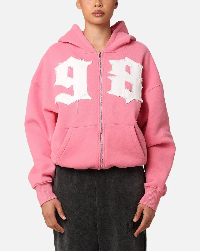 Loiter Star Child Zip Hoodie Pink Hoodie with Hem Ribbing Snug Secure